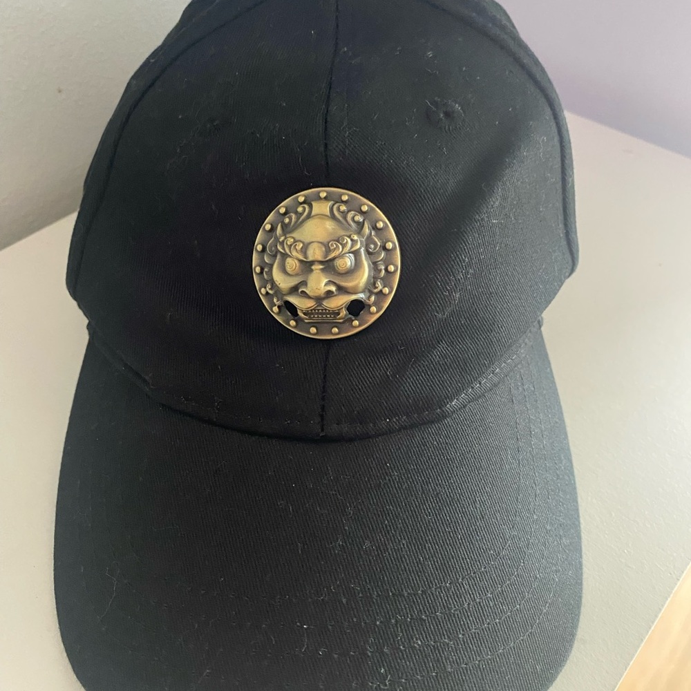 LION Door Knocker Adjustable Ball Cap BLACK Draconite Brand.